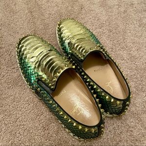 Christian Louboutin Metallic Snakeskin loafers